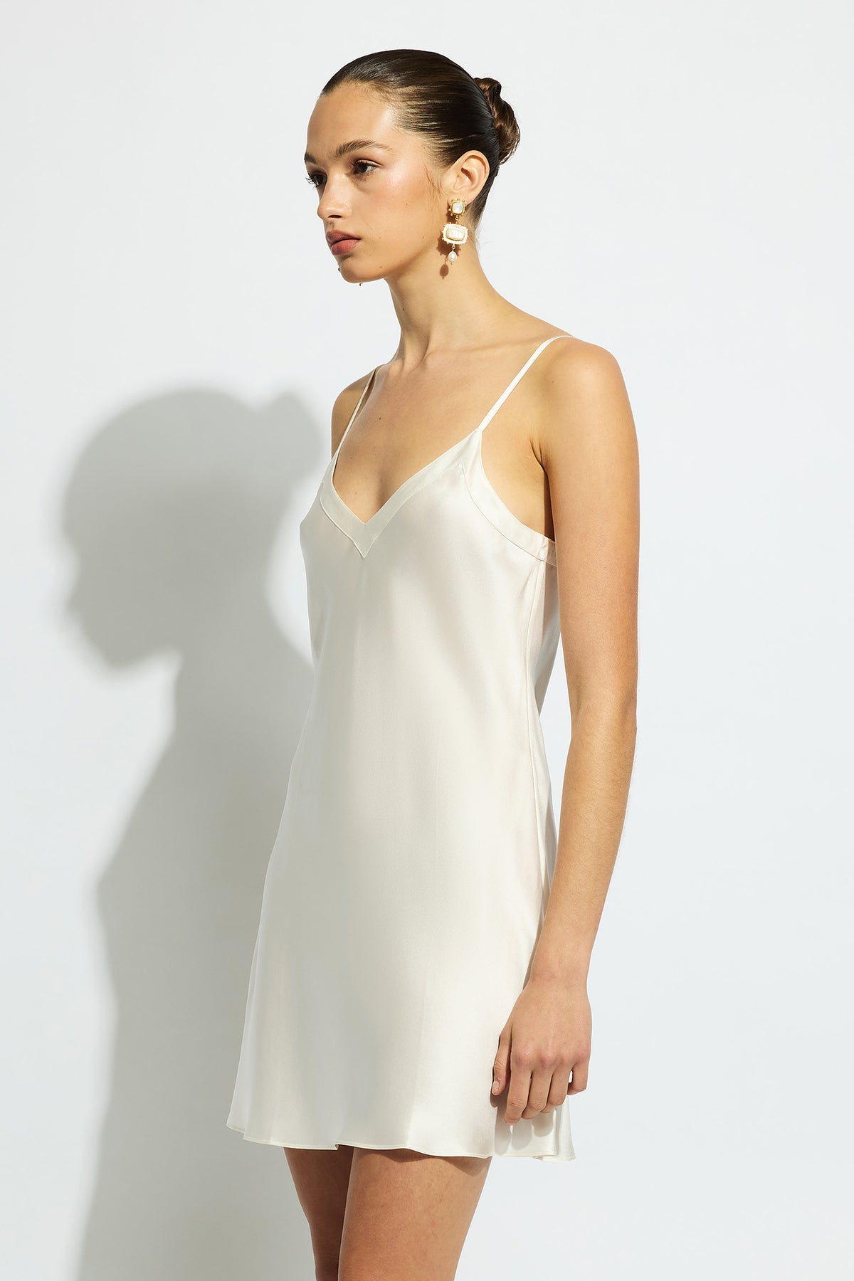 The Silk Chemise By GINIA In Creme