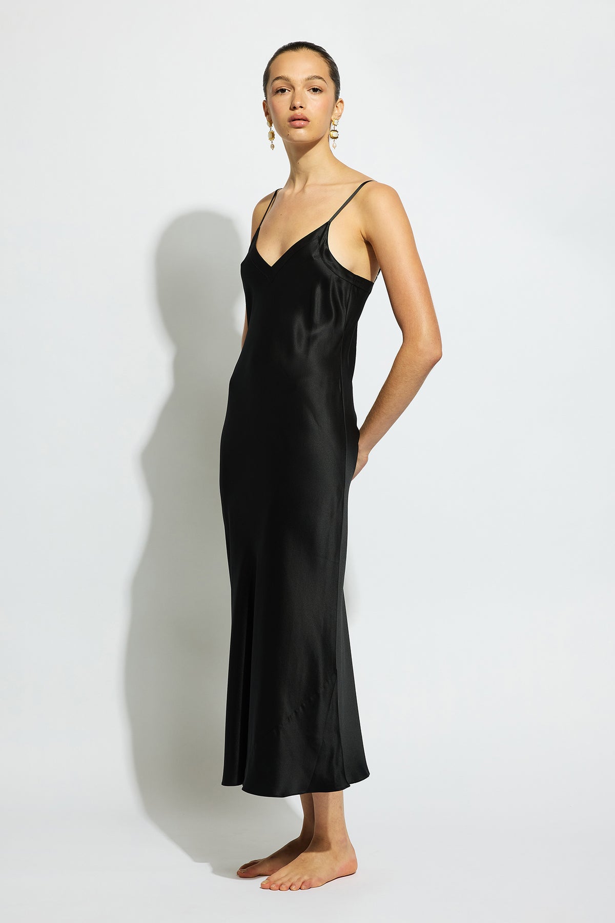 The Silk Slip By GINIA In Black