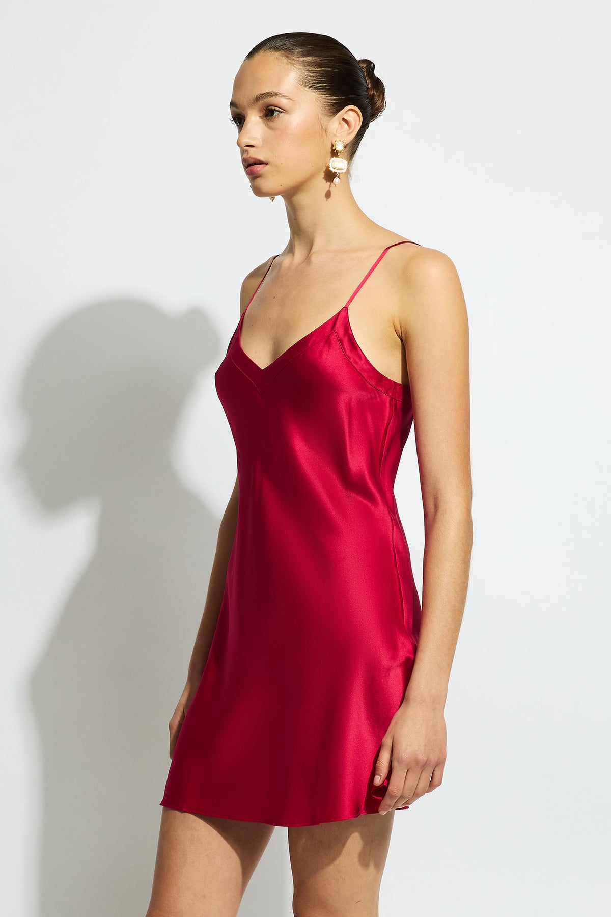 The Silk Chemise By GINIA In Ruby