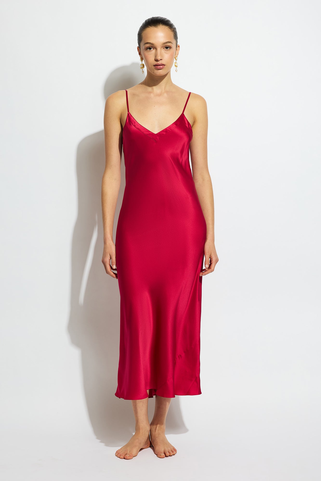 The Silk Slip By GINIA In Ruby