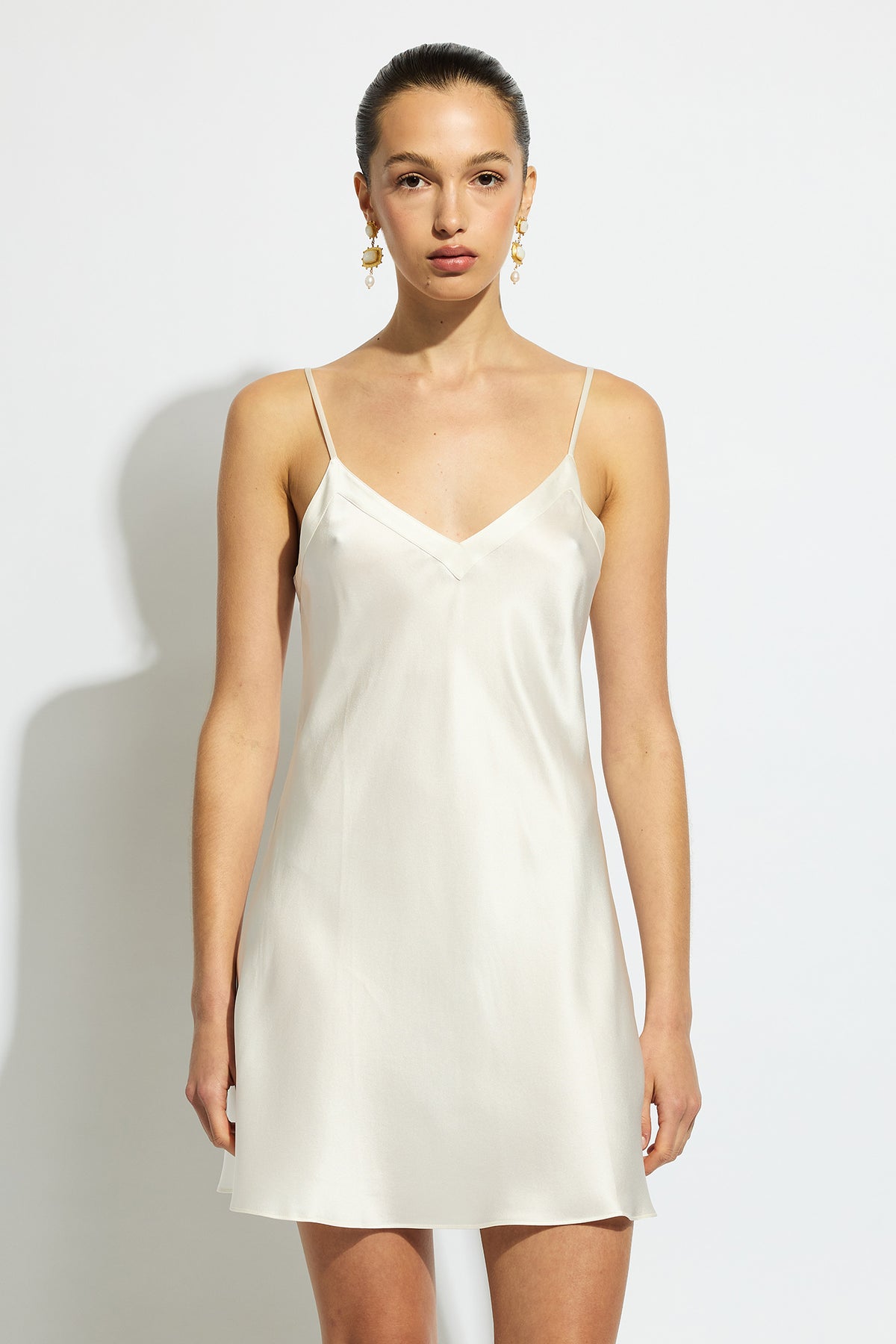 The Silk Chemise By GINIA In Creme