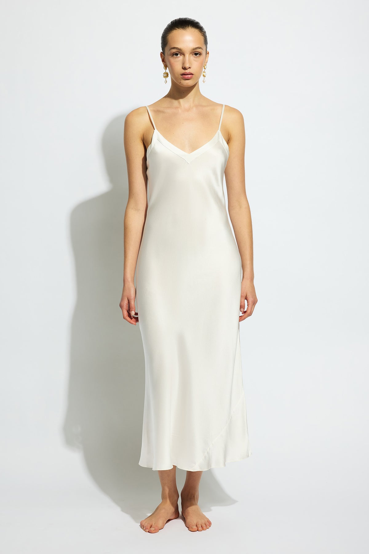 The Silk Slip By GINIA In Creme