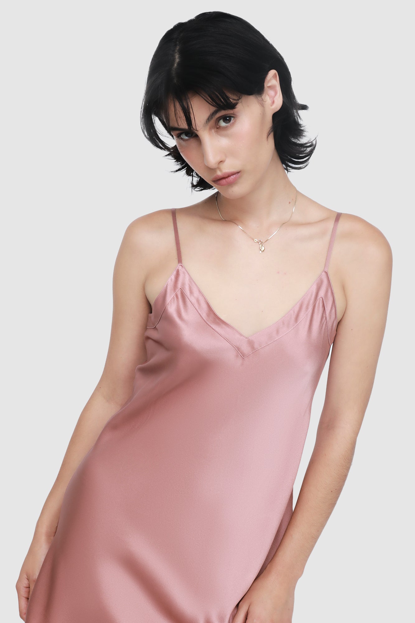 The Silk Chemise By GINIA In Mauve