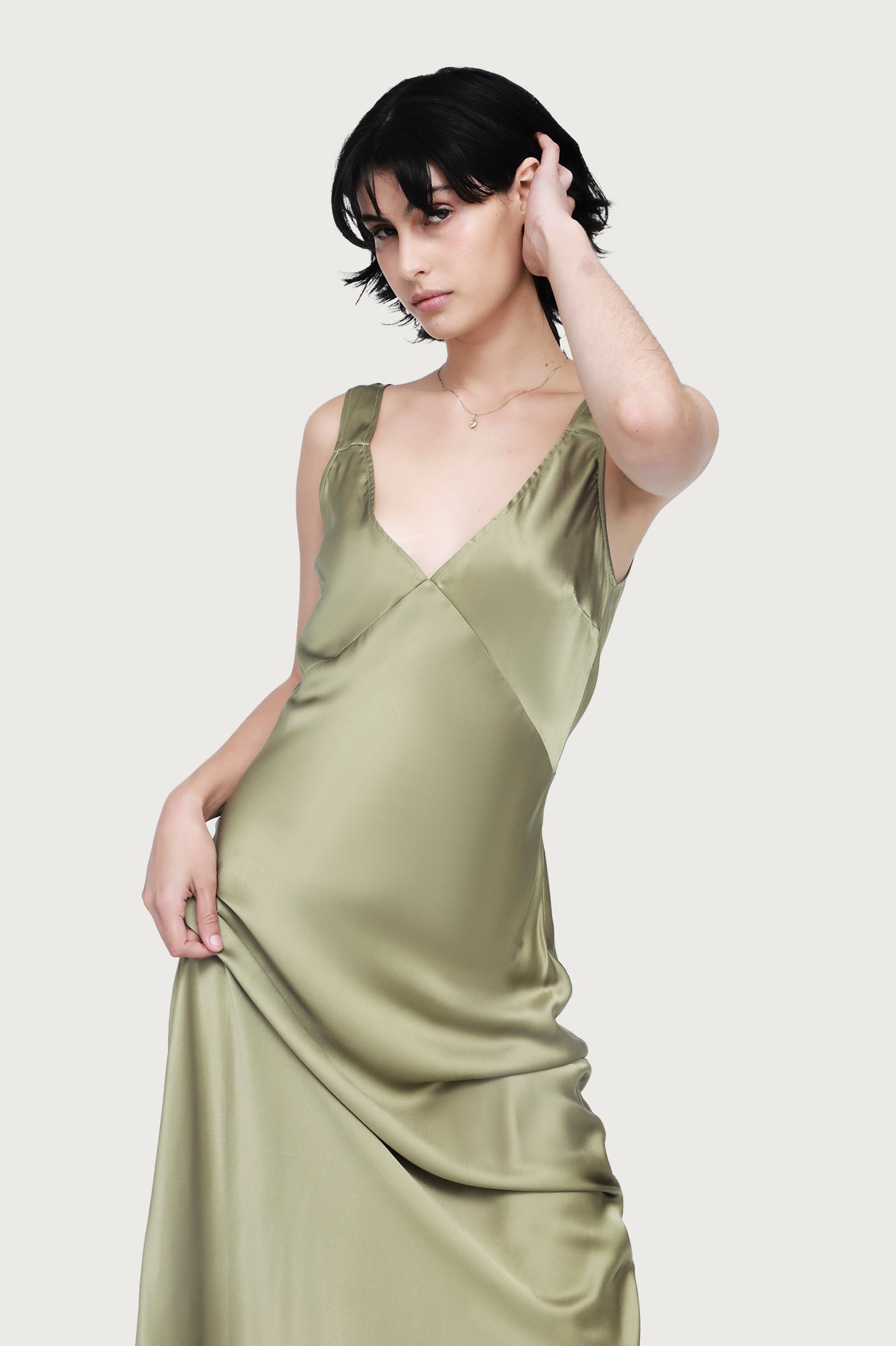 The Day To Night Slip By GINIA In Khaki