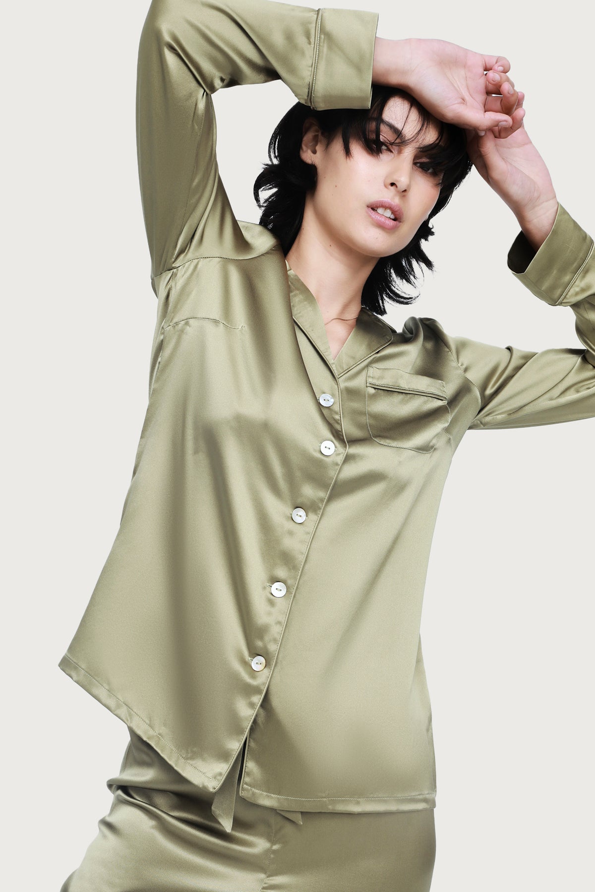 The Fine Finishes Pyjama By GINIA In Khaki