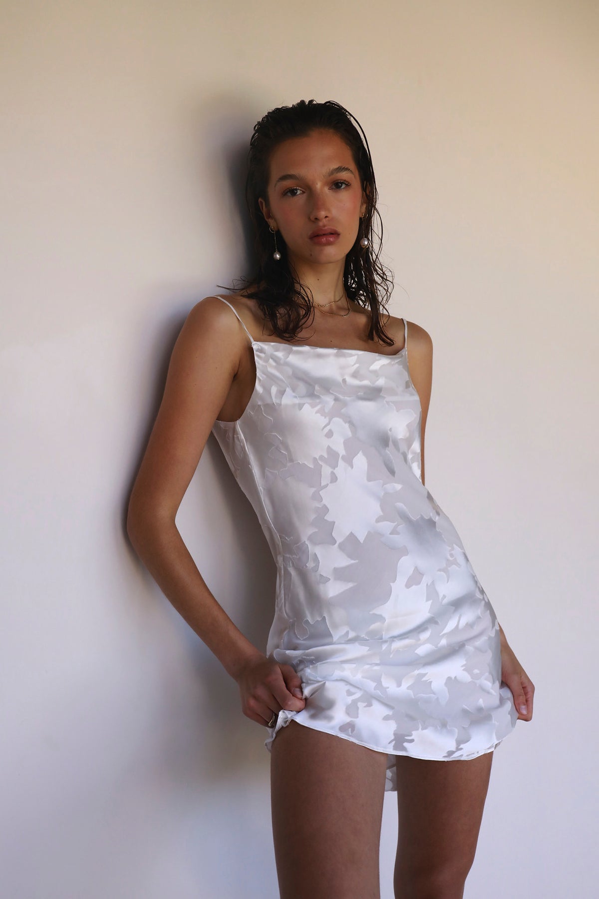 The Valentina Chemise By GINIA In White Burnout