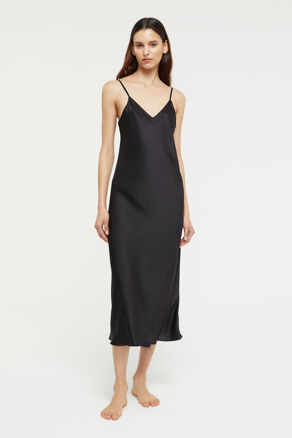 Silk Slip in Black - 100% Silk | Ginia - GINIA